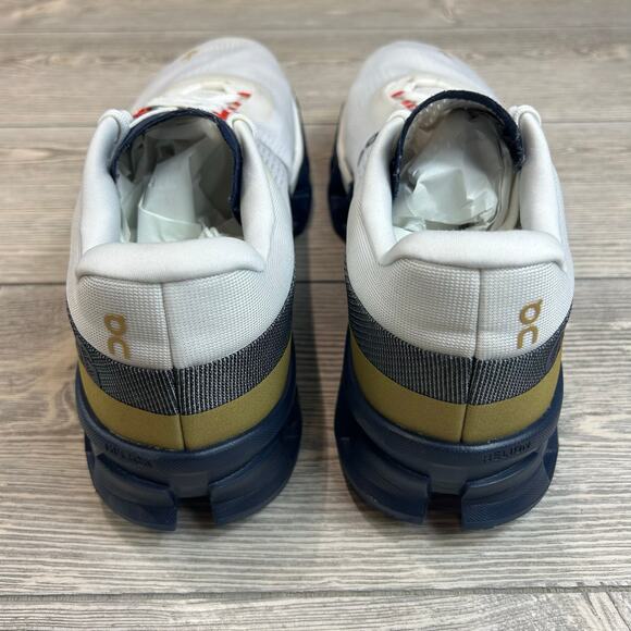 On Cloudmonster 2 Running Shoes Men White Navy EUC Size 12